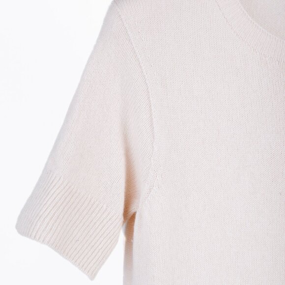 The Row Abini Beige Wool & Cashmere Short-Sleeve Midi Tunic Dress - Picture 6 of 9